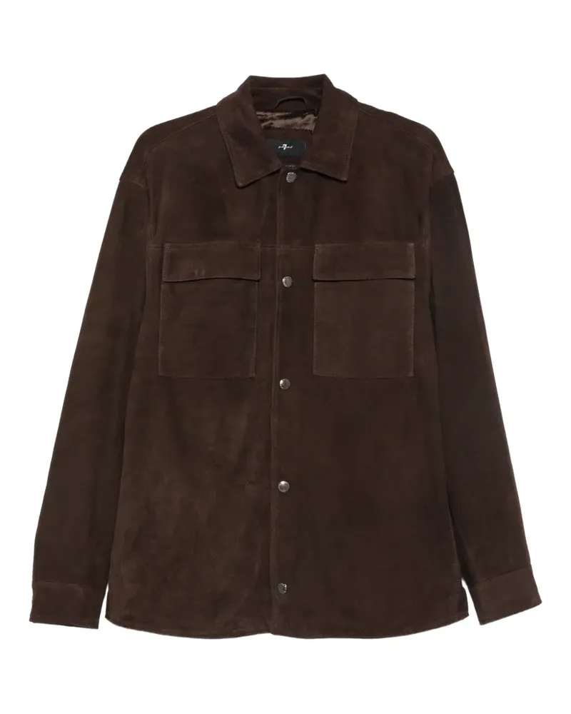 7 for all mankind Wildlederhemd mit Klappentasche - Braun Braun