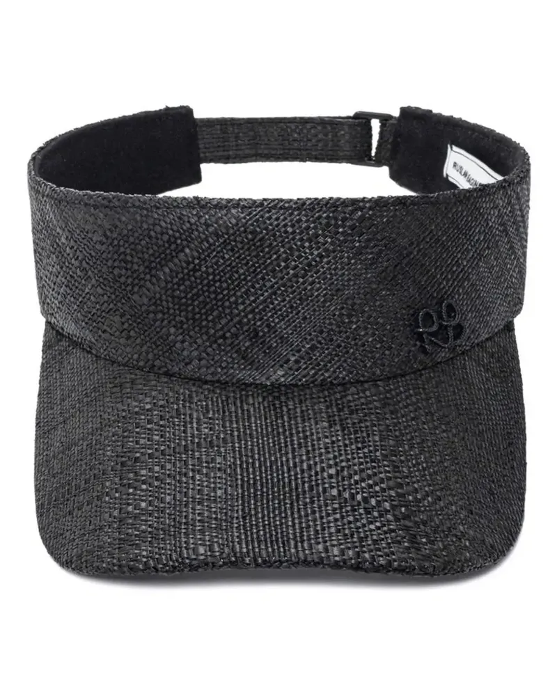 RUSLAN BAGINSKIY monogram-embellished straw visor - Schwarz Schwarz