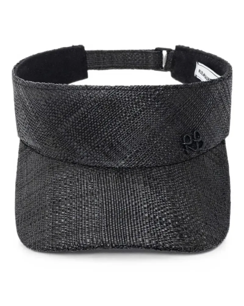RUSLAN BAGINSKIY monogram-embellished straw visor - Schwarz Schwarz