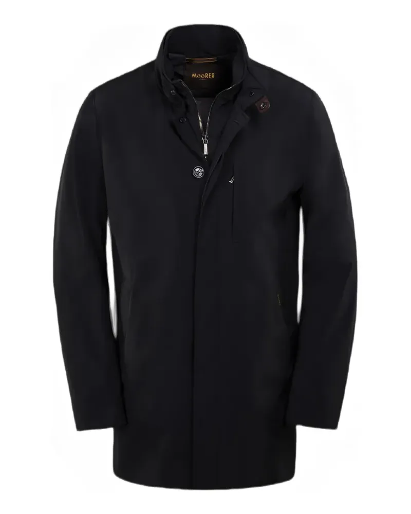 MOORER detachable hood technical fabric coat - Schwarz Schwarz