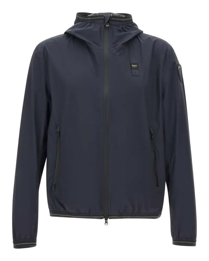 Blauer Farrin Windbreaker mit Kapuze Blau