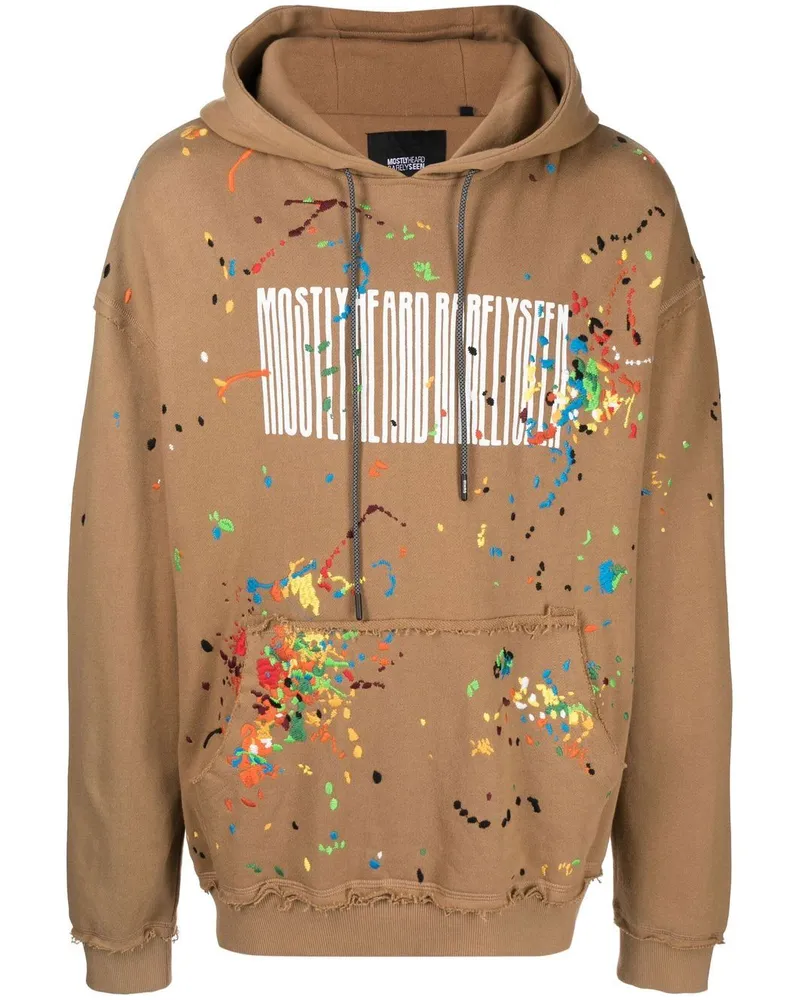 Mostly Heard Rarely Seen Hoodie mit Farbklecks-Print - Braun Braun