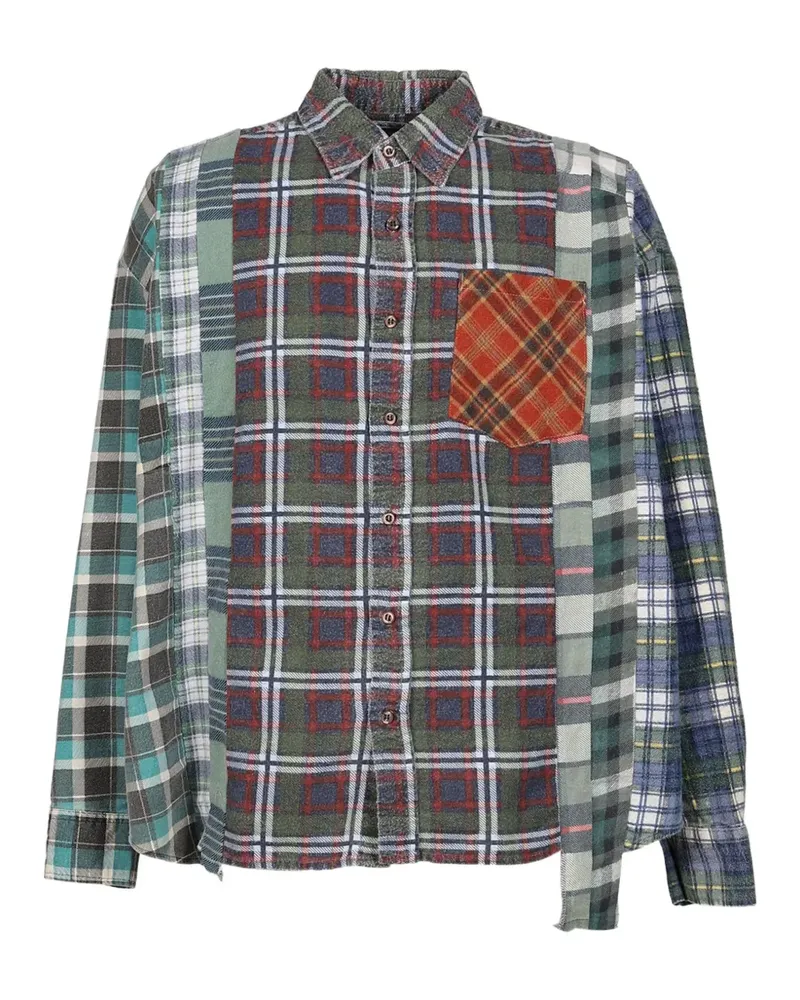 NEEDLES patchwork fannel shirt - Grün Grün