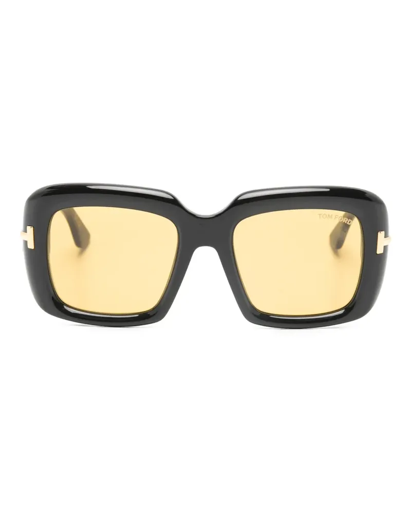 Tom Ford Sonnenbrille mit eckigem Gestell - Schwarz Schwarz