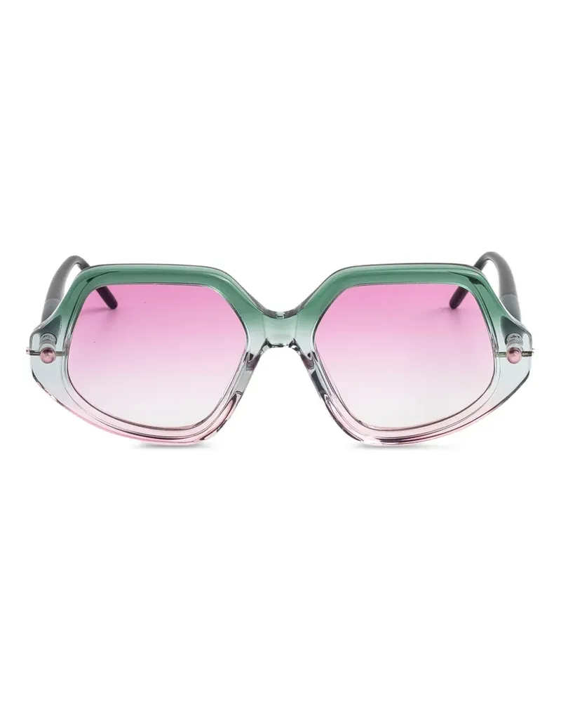 KUBORAUM P20 Miami geometric-frame sunglasses - Grün Grün