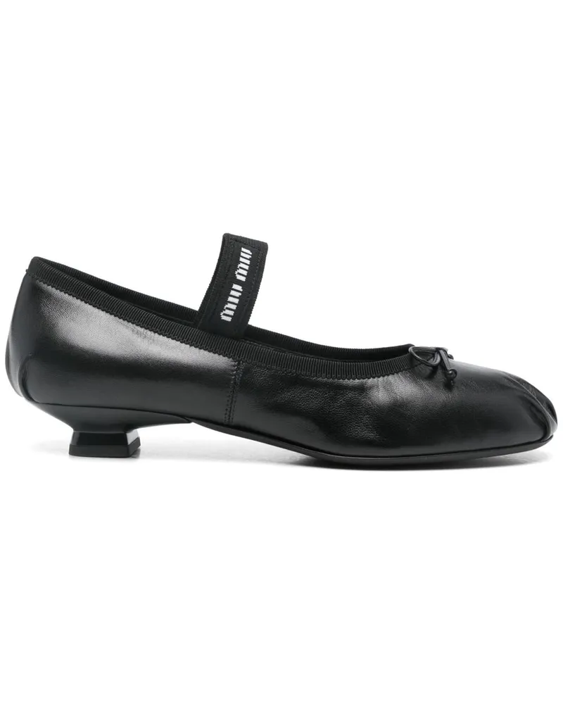 Miu Miu Ballerinas mit Logo-Intarsie - Schwarz Schwarz