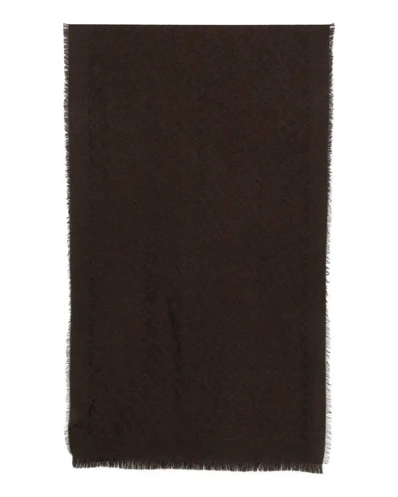 Tagliatore logo-jacquard fringed scarf - Braun Braun