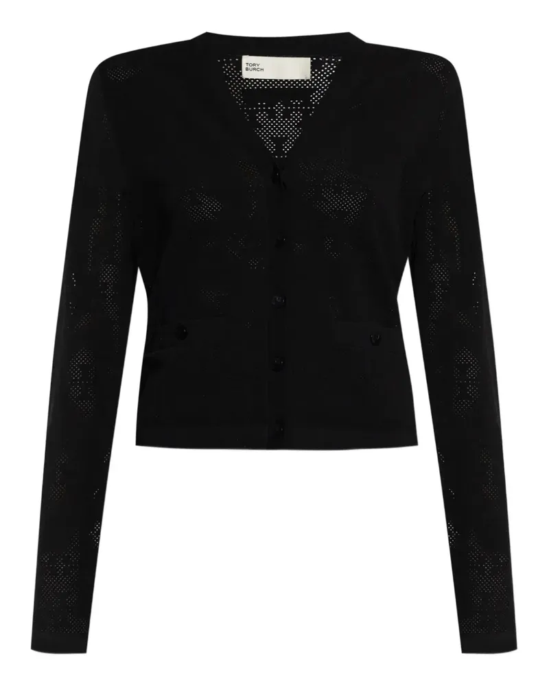 Tory Burch Cardigan mit Logo - Schwarz Schwarz