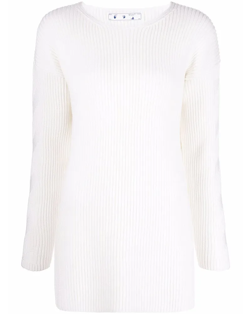 OFF-WHITE Pullover aus geripptem Strick - Weiß Weiß