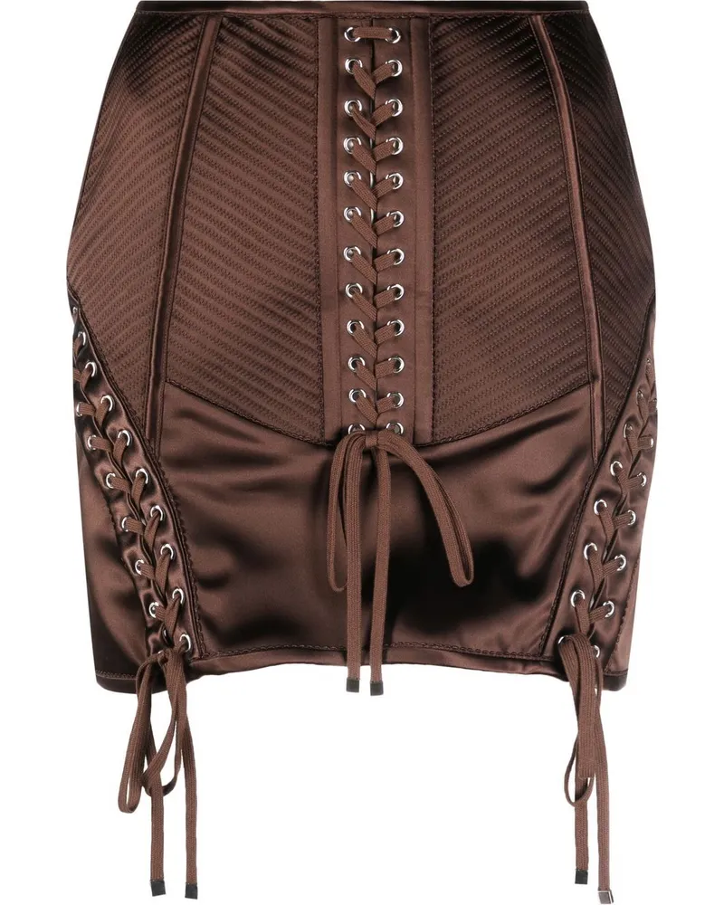Dolce & Gabbana Minirock mit Schnürung - Braun Braun