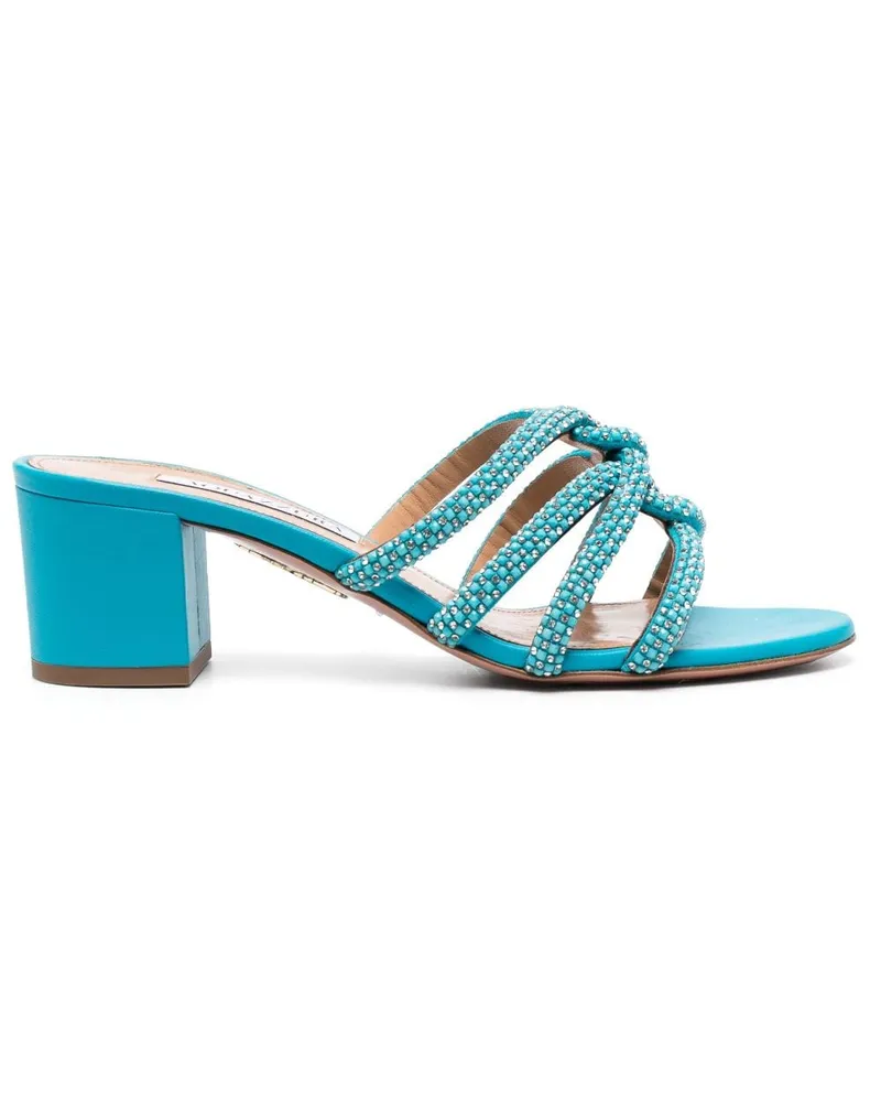 Aquazzura Mules mit Kristallen 60mm Blau