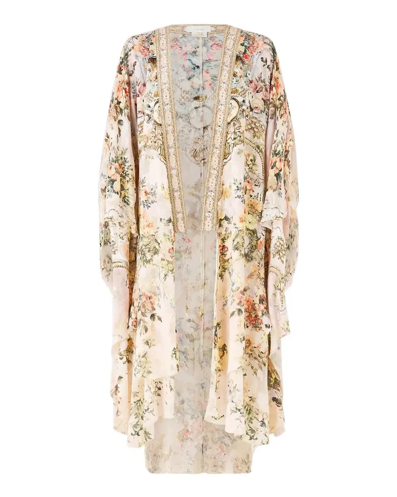 Camilla floral-print coat - Nude Nude