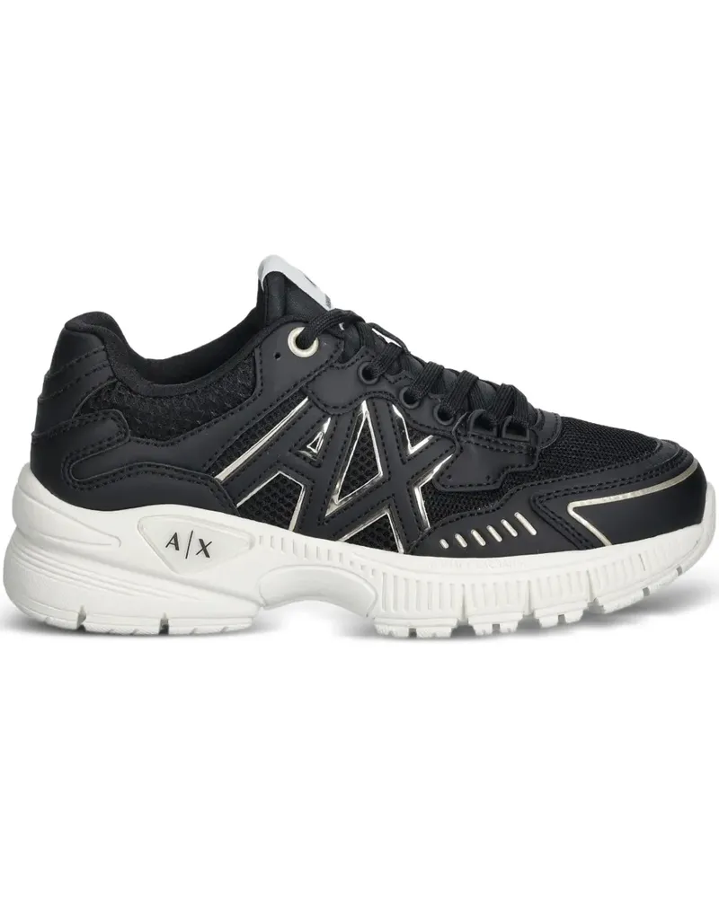 Armani Exchange logo-patch sneakers - Schwarz Schwarz