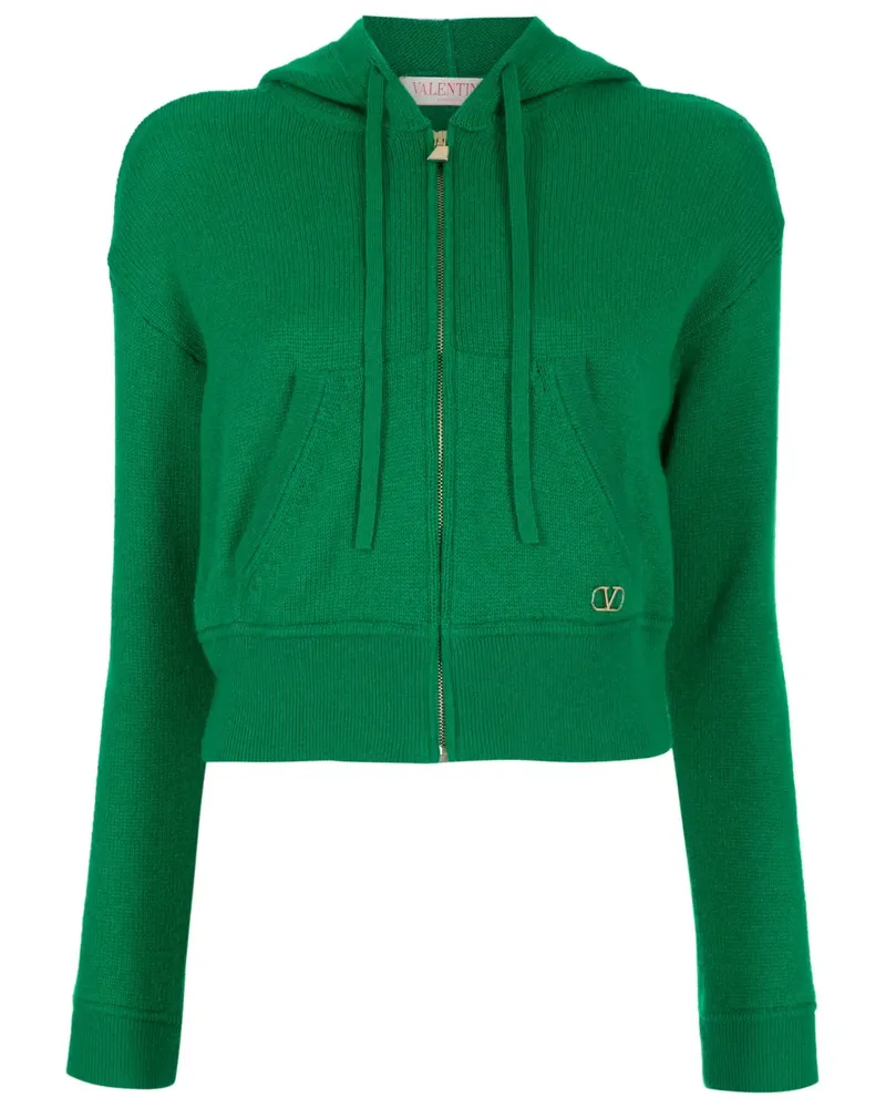 Valentino Garavani Hoodie mit Logo-Schild - Grün Grün