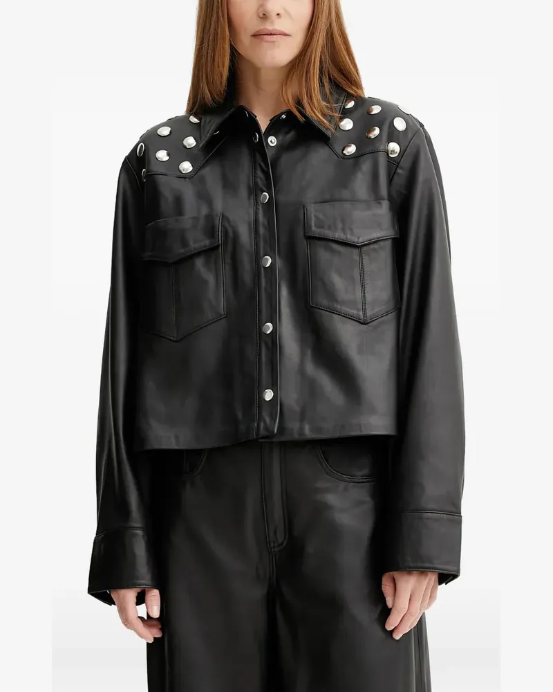 Gestuz studded-embellished cropped jacket - Schwarz Schwarz