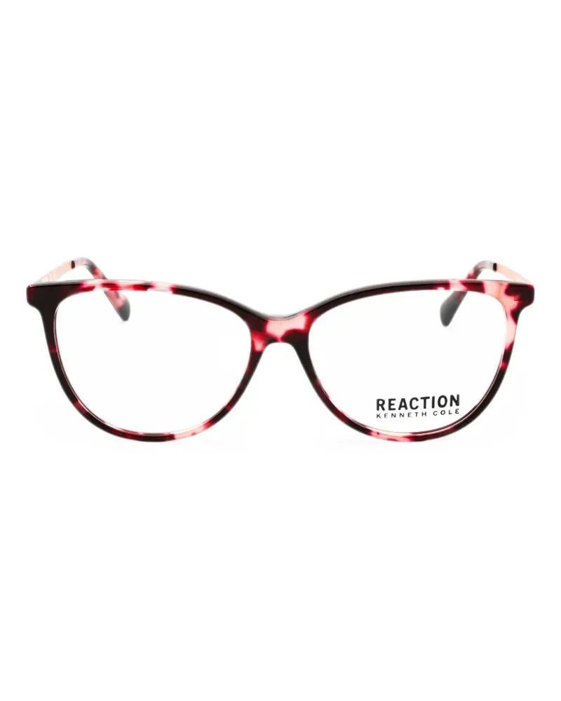 Kenneth Cole Ovale Brille in Schildpattoptik - Rot Rot