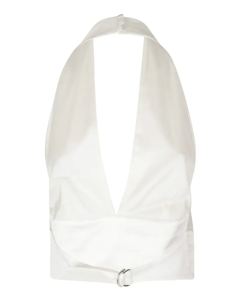 ANDAMANE Sandra Avorio halterneck belted top - Weiß Weiß