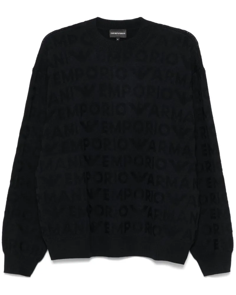 Emporio Armani Pullover mit Ziernähten - Blau Blau