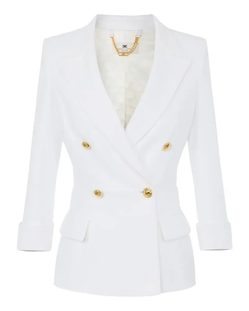Elisabetta Franchi jacket in double layer stretch crêpe fabric - Weiß Weiß