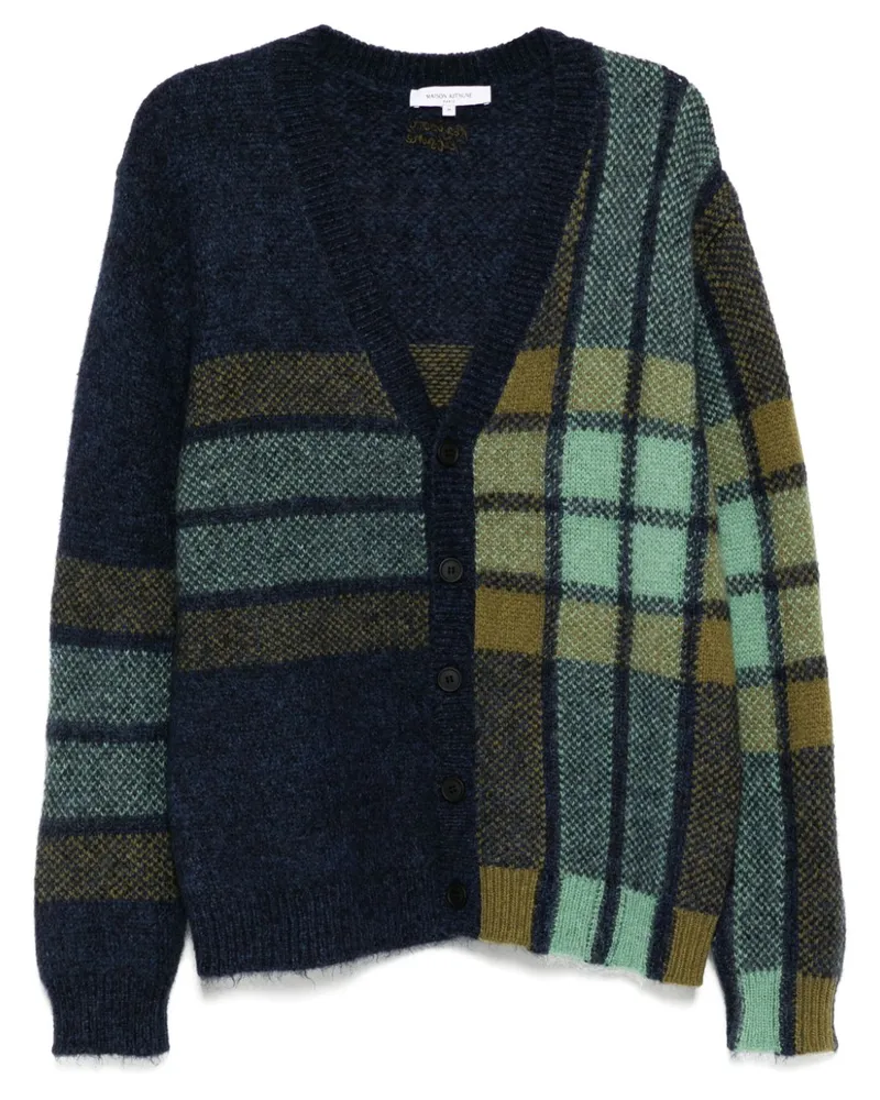 Kitsuné Karierter Intarsien-Cardigan - Grün Grün