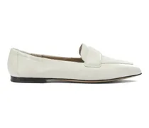 pointed-toe leather loafers - Weiß