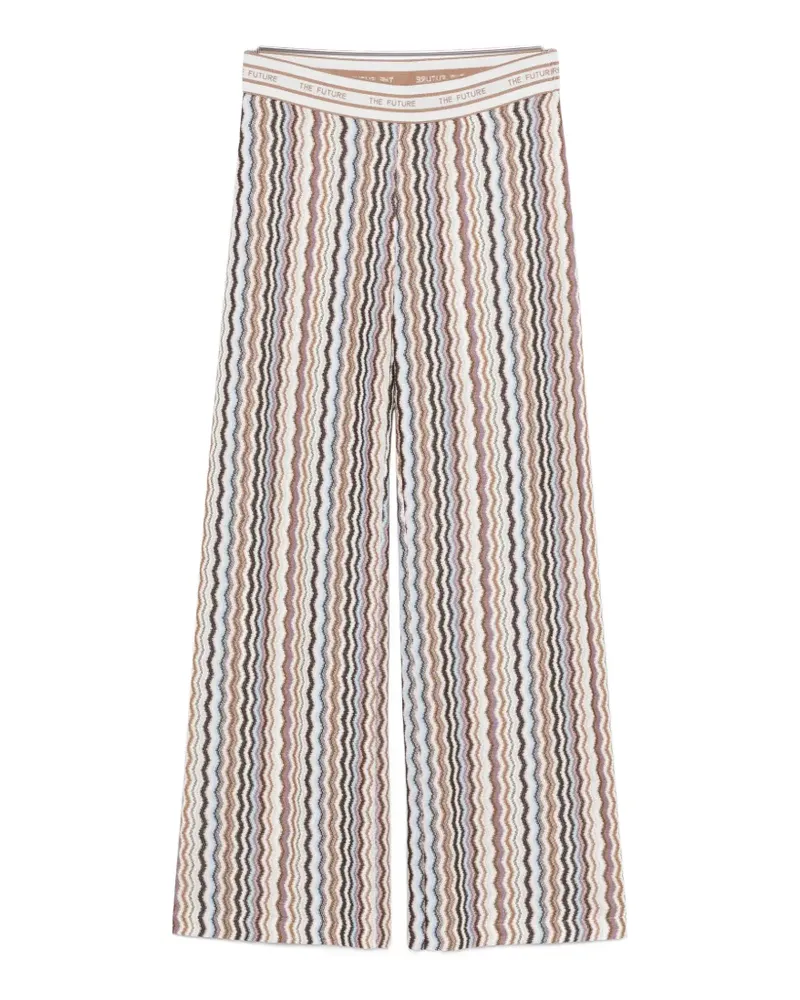 Cambio Allison striped trousers - Weiß Weiß