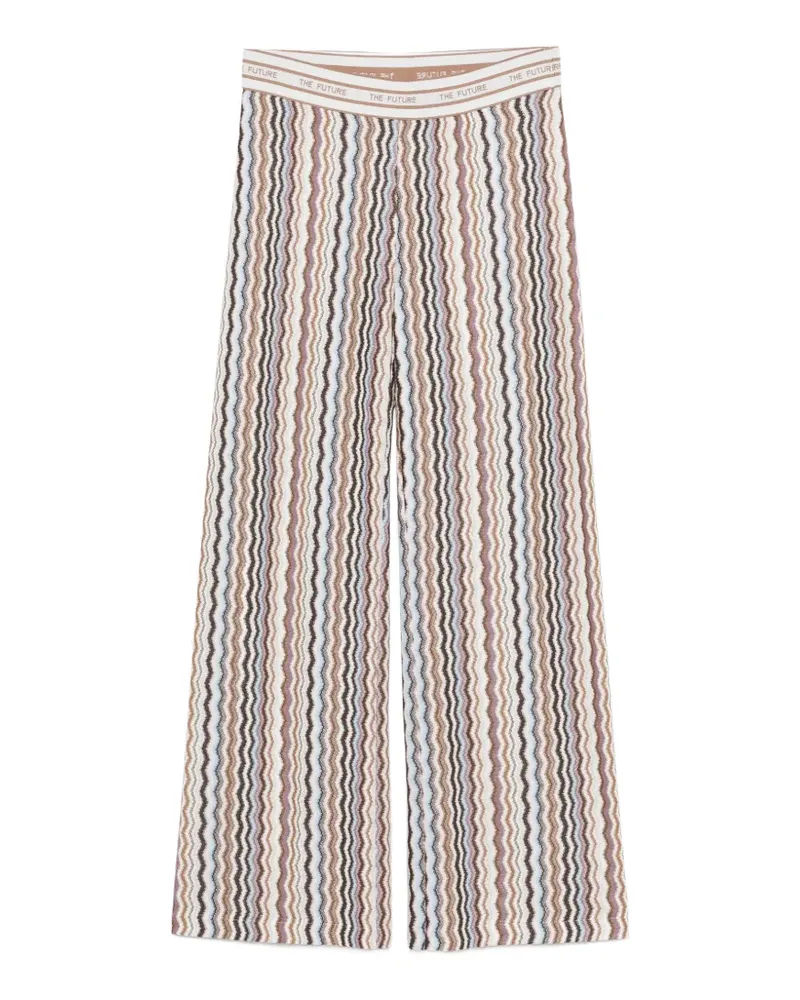 Cambio Allison striped trousers - Weiß Weiß