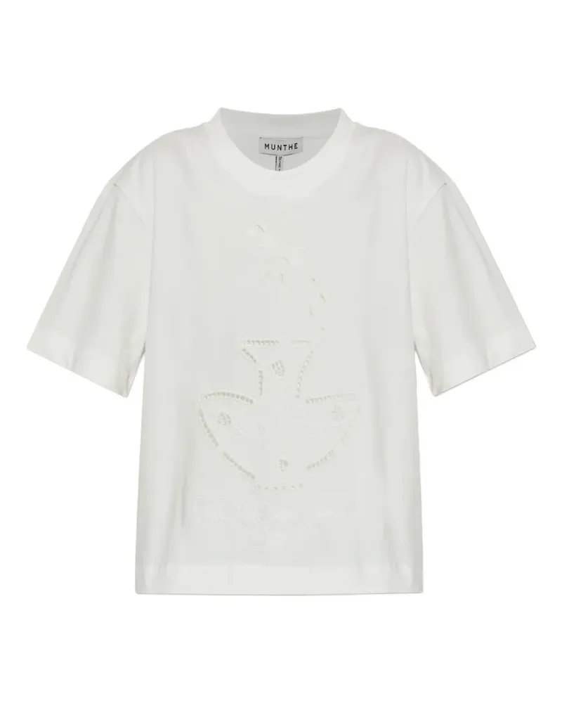 MUNTHE Nellamy broderie-anglaise cotton T-shirt - Nude Nude