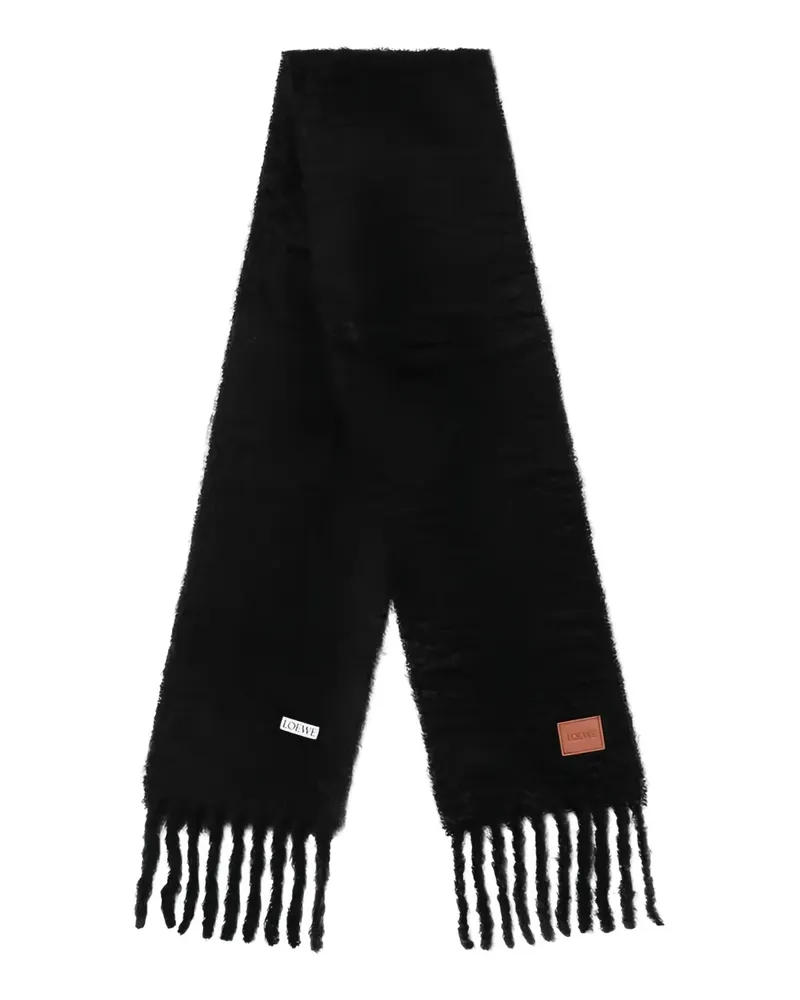 Loewe Schal mit gebürstetem Finish - Schwarz Schwarz