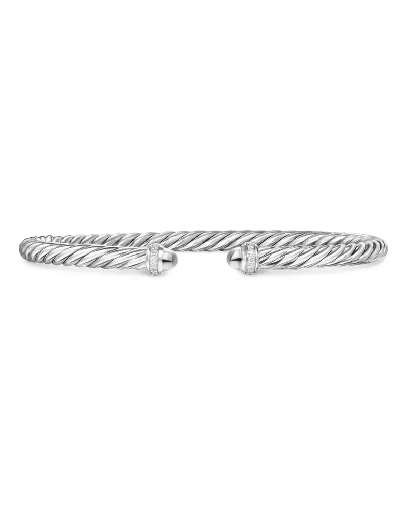 David Yurman Cablespira Sterlingsilber-Armband mit Diamanten (4mm Silber