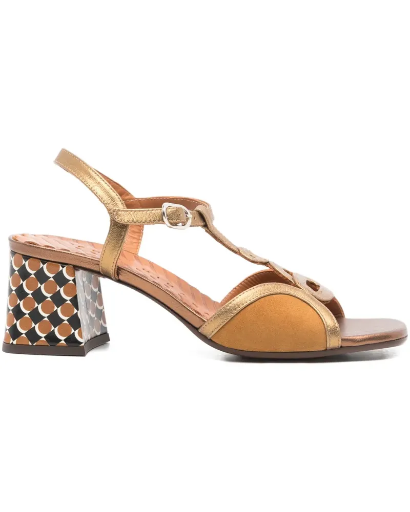 Chie Mihara Letouche T-strap patterned sandals - Nude Nude