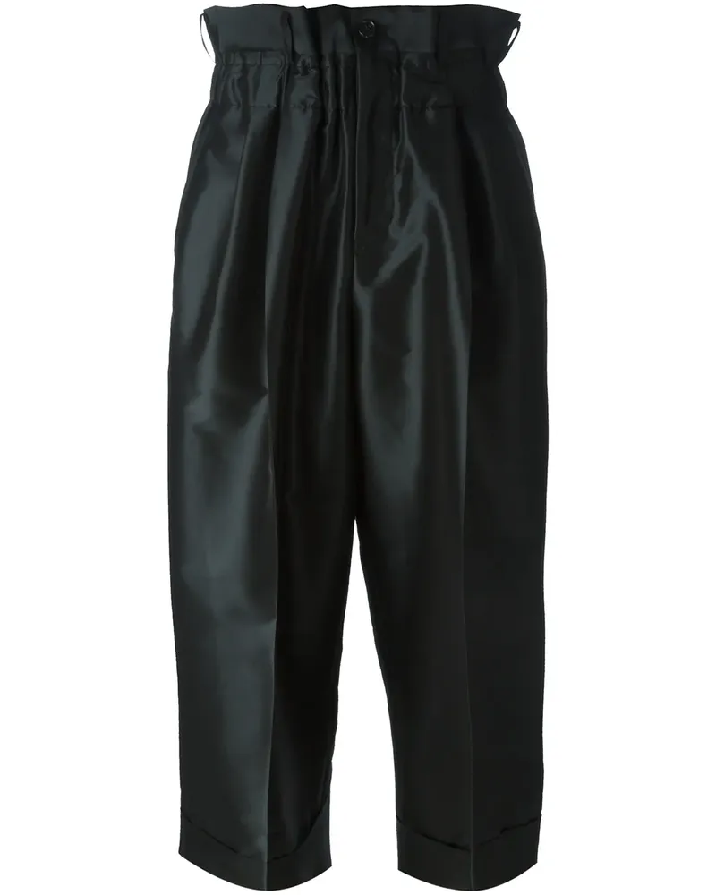 Comme des Garçons Cropped-Hose mit Bundfalten - Schwarz Schwarz