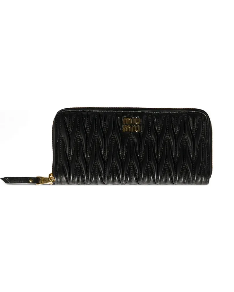 Miu Miu Portemonnaie mit Reißverschluss - Schwarz Schwarz