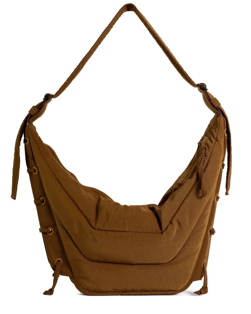 Christophe Lemaire Gesteppte Schultertasche mit Schnürung - Braun Braun