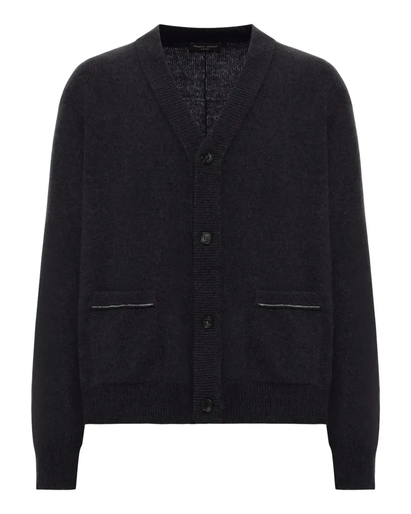 Roberto Collina Cardigan mit V-Ausschnitt - Schwarz Schwarz