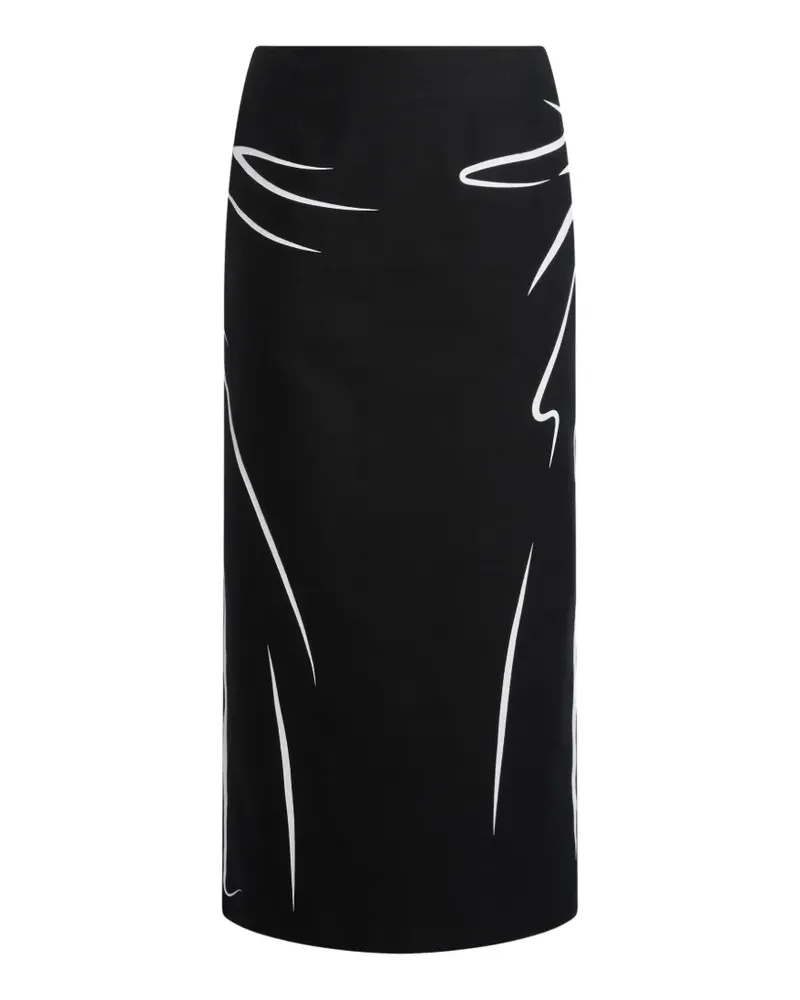 Moschino printed cotton midi skirt - Schwarz Schwarz