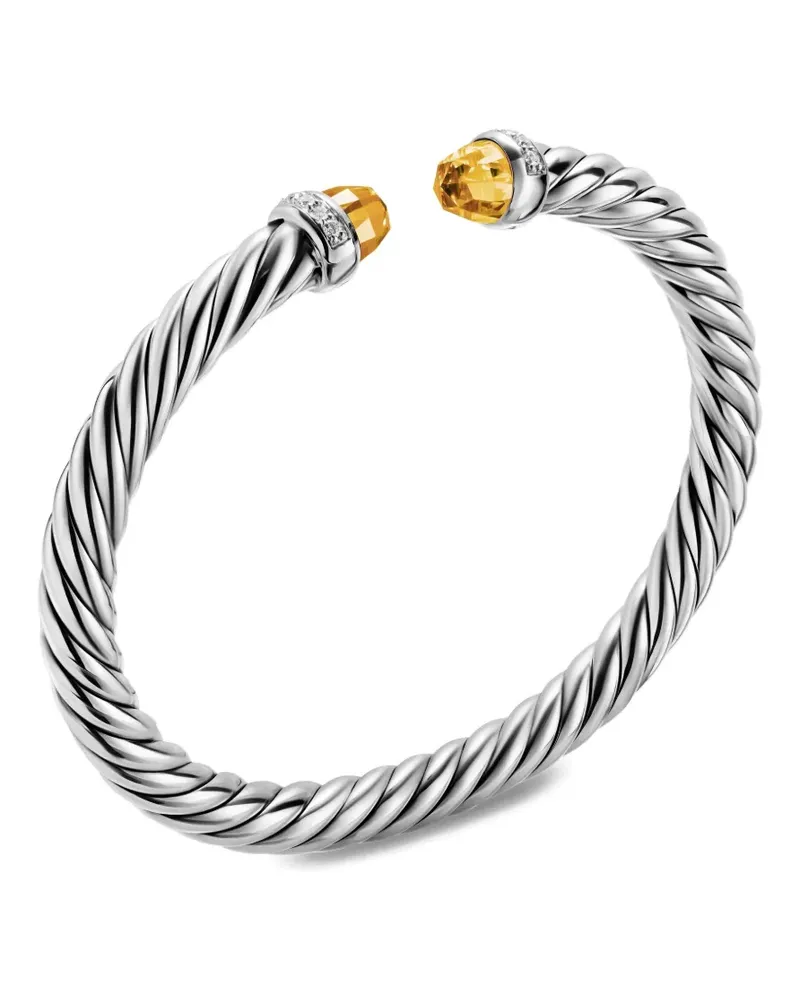 David Yurman sterling silver Cable Flex® citrine and diamond bracelet - Silber Silber