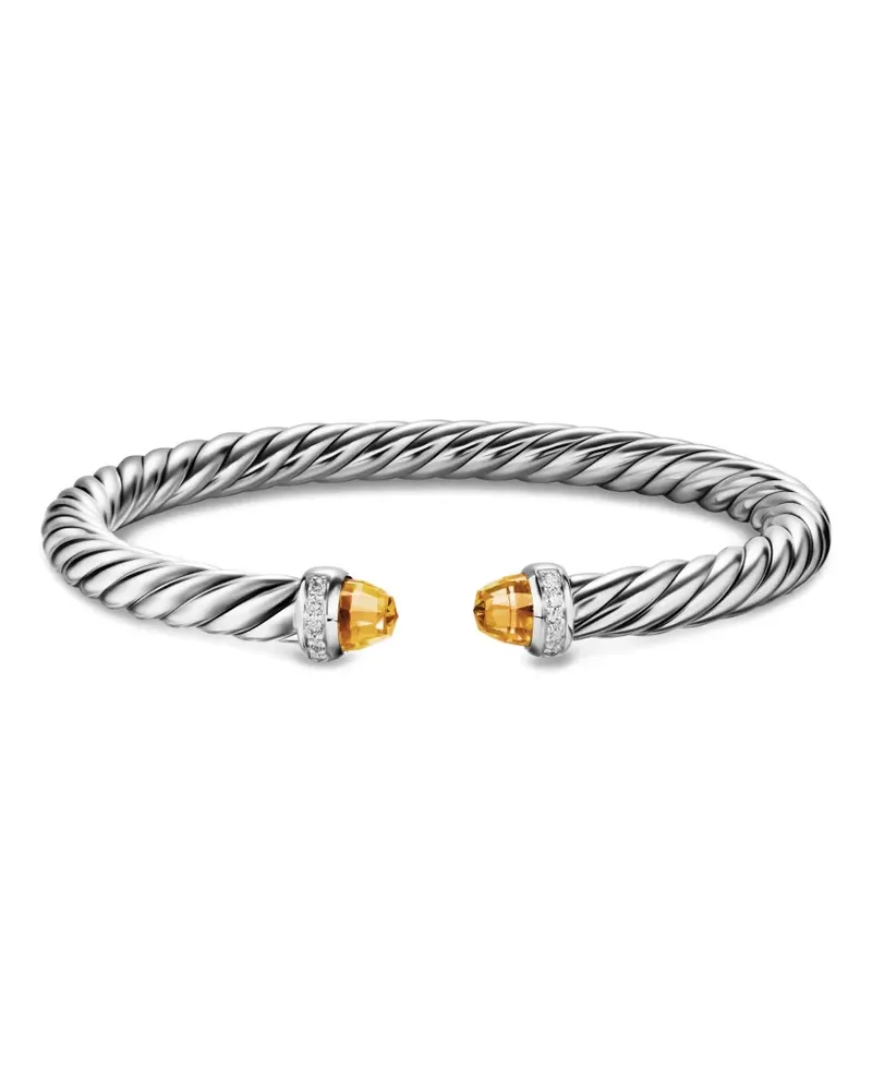 David Yurman Cable Flex® Armband aus Sterlingsilber mit Zitrin und Diamanten Silber