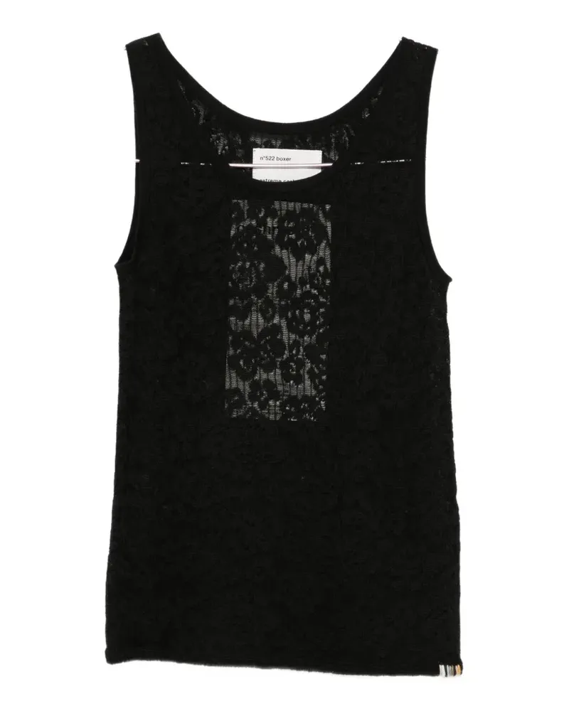 extreme cashmere Boxer floral-lace tank top - Schwarz Schwarz