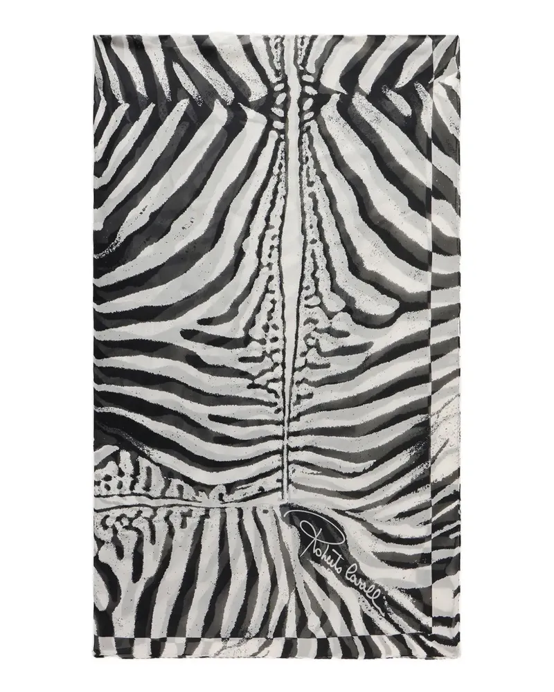 Roberto Cavalli Schal aus Seide - Schwarz Schwarz