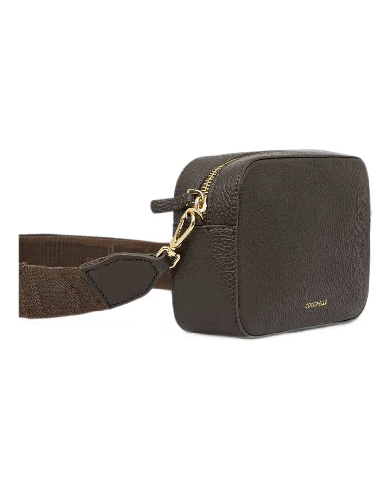 Coccinelle small Tebe grained leather shoulder bag - Braun Braun