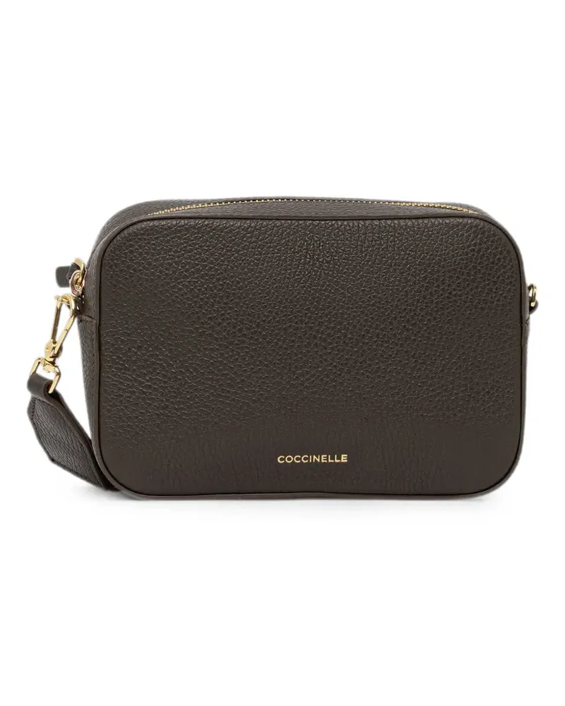 Coccinelle Kleine Tebe chultertasche aus gekörntem Leder - Braun Braun