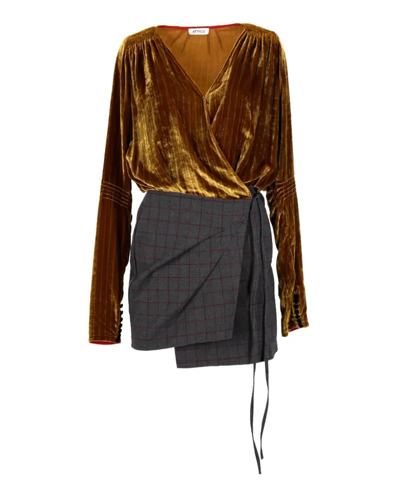 ATTICO Alexa Minikleid mit Schottenkaro - Braun Braun