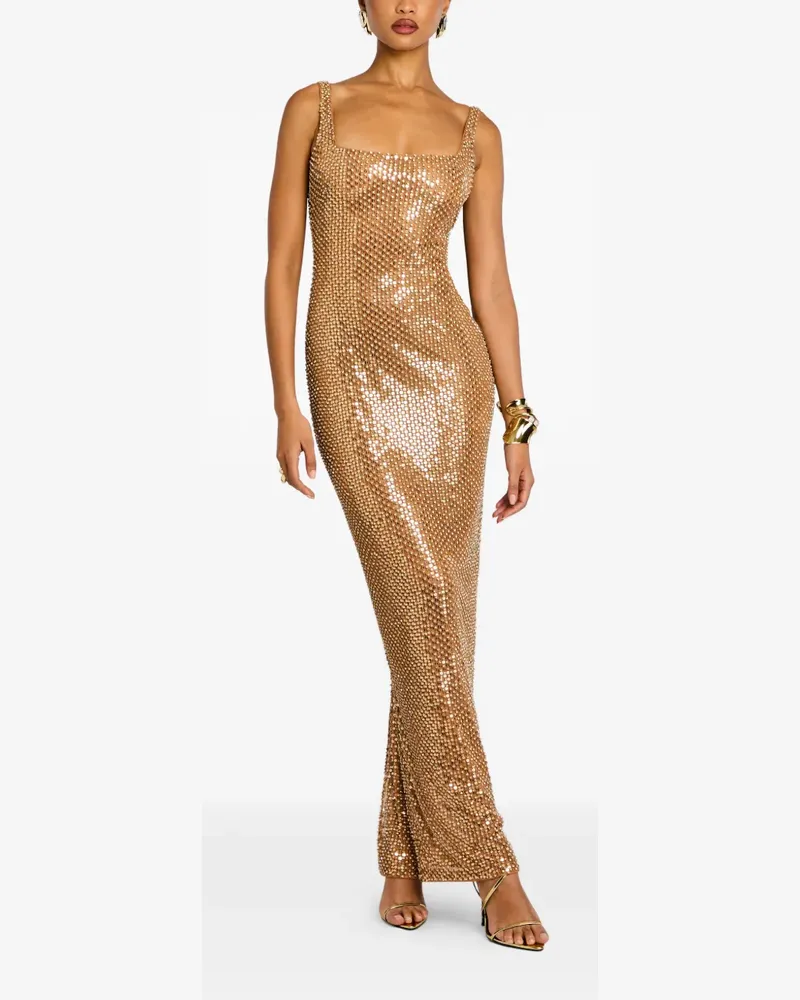 Retrofête Xiomara Maxikleid mit Pailletten - Gold Gold