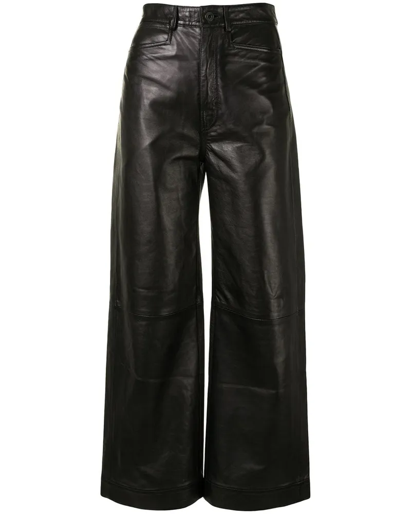 Proenza Schouler Culottes aus Leder - Schwarz Schwarz