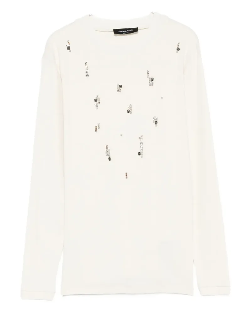 Fabiana Filippi Pullover mit Applikation - Weiß Weiß