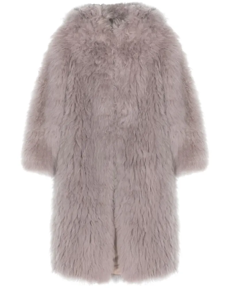 Liska Mantel mit Shearling - Grau Grau