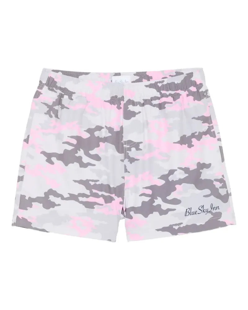 Blue Sky Inn Bestickte Badeshorts mit Camouflage-Print - Rosa Rosa
