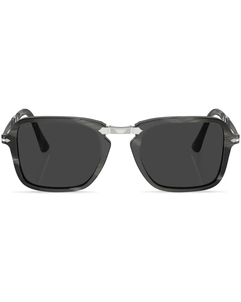 Persol Sonnenbrille mit eckigem Gestell - Schwarz Schwarz