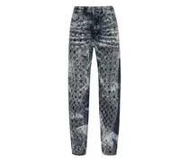 Jeans mit ausgefranstem Effekt - Grau